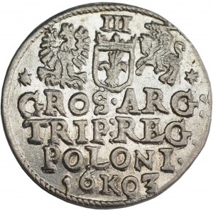 Sigismund III Vasa, Trojak 1603, Kraków - BEAUTIFUL
