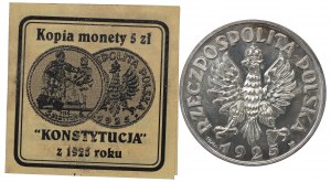 II RP, 5 zloty 1925 Constitution - copy silver