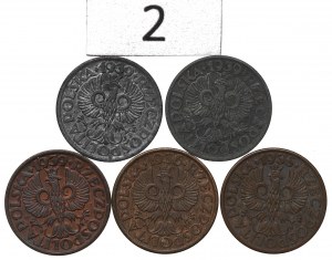 Second Republic and GG, Set of 1 penny 1935-39