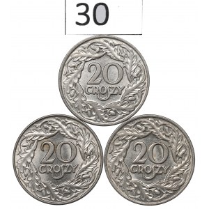 II RP, Zestaw 20 groszy 1923