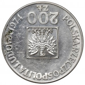 People's Republic of Poland, 200 gold 1974 map - REPLACEMENT