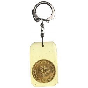 PRL, Brelok z monetą 5 złotych 1977