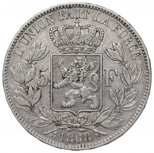Belgium, 5 francs 1868