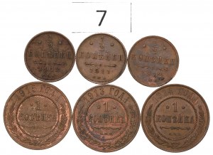 Russia, Nicholas II, Lot of copper coins