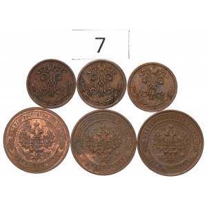 Russia, Nicholas II, Lot of copper coins