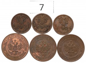Russia, Nicholas II, Lot of copper coins