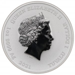 Tuvalu, $1 2021 - ounce of silver