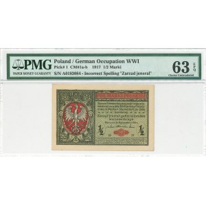 1/2 mkp 1916 A Jenerał - NUMERATOR WIŚNIOWY - PMG 63EPQ