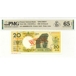 20 złotych 1990 - A - WZÓR / SPECIMEN - PMG 65 EPQ