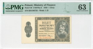 II RP, 1 gold 1938 ID - PMG 63