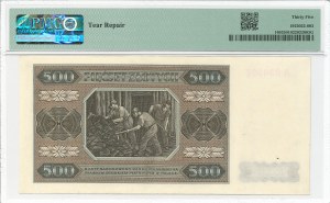 People's Republic of Poland, 500 gold 1948 A - PMG 35