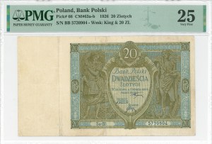 II RP, 20 gold 1926 B.B. - PMG 25