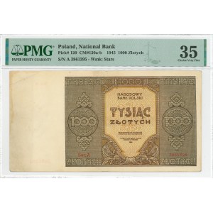 PRL, 1000 złotych 1945 A - PMG 35