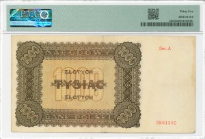 People's Republic of Poland, 1000 gold 1945 A - PMG 35