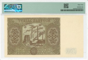 People's Republic of Poland, 1000 zloty 1947 Ł - PMG 64