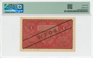 II RP, 1 Polish Mark 1919 1st Series CA - MODEL - PMG 64