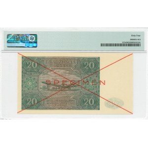 PRL, 20 złotych 1946 A - SPECIMEN - PMG 64
