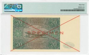 PRL, 20 zloty 1946 A - SPECIMEN - PMG 64