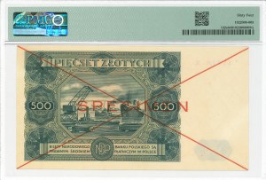 500 zloty 1947 X 789000 - SPECIMEN - PMG 64