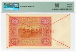 PRL, 100 zloty 1946 A - SPECIMEN - PMG 64