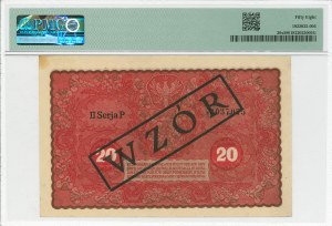 II RP, 20 Polish marks 1919 II Series P - MODEL - PMG 58