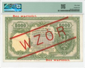 II RP, 5000 zloty 1919 S.A. - DESIGN - PMG 58