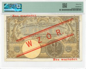 II RP, 1,000 zloty 1919, MODEL - low overprint - PMG 35