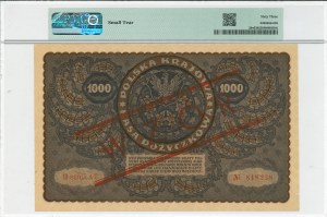 II RP, 1000 Polish marks 1919 III Series AT - MODEL - PMG 63
