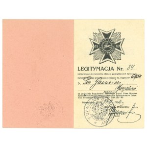 II RP, Legitymacja odznaki 1 Dywizjon Samochodowy - por. Gawuć