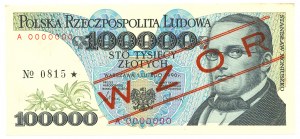 100,000 PLN 1990 A - MODEL No. 0815