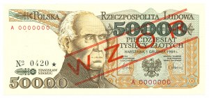 People's Republic of Poland, 50,000 zloty 1989 A - MODEL No. 0420
