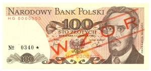 PRL, 100 zloty 1982 HG - MODEL No. 0340