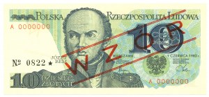 PRL, 10 zloty 1982 A - MODEL No. 0822