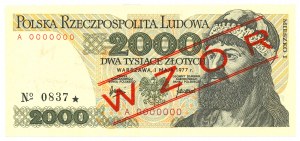 People's Republic of Poland, 2000 gold 1977 A - MODEL No. 0591