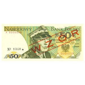 PRL, 50 złotych 1975 A - WZÓR No. 1340