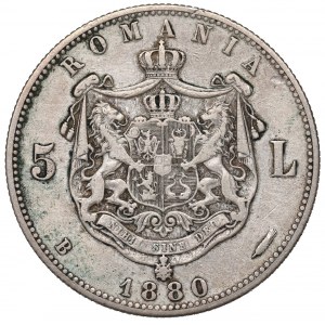 Romania, Carol I, 5 lei 1880