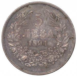 Bulgaria, 5 leva 1894