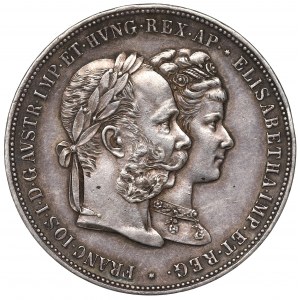 Austria, Francesco Giuseppe, 2 fiorini 1879 - nozze d'argento