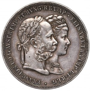 Austria, Franz Joseph I, 2 gulden 1879 - silver wedding