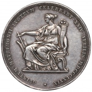 Austria, Franz Joseph I, 2 gulden 1879 - silver wedding