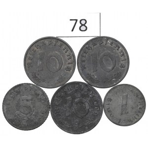Germany, Lot 1-10 pfennig 1945-48
