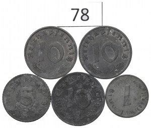 Germany, Lot 1-10 pfennig 1945-48