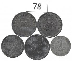 Germany, Lot 1-10 pfennig 1945-48