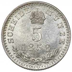 Austria, Franz Joseph, 5 kreuzers 1858