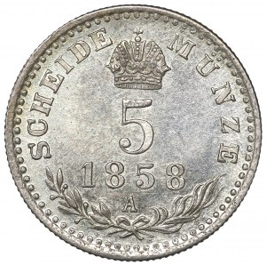 Austria, Franz Joseph, 5 kreuzers 1858
