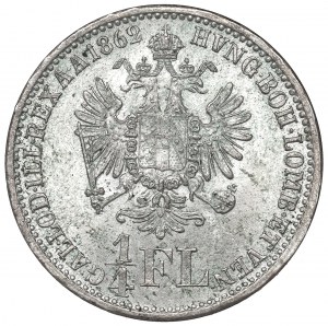 Austria, Franz Joseph, 1/4 florin 1862