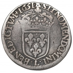 France, Ludovic XIV, Ecu 1651, Bayonne