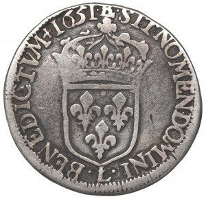 France, Ludovic XIV, Ecu 1651, Bayonne