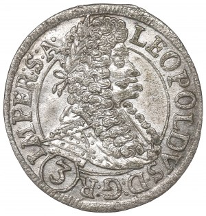 Bohemia under Habsburgs, Leopold, 3 kreuzer 1697, Prague
