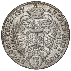 Austria, 3 kreuzers 1737, Hall
